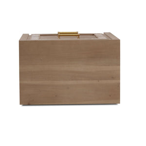 Belgravia Bedside Table with Rattan Detailing and Solid Hardwood Construction-Blue Hand Home