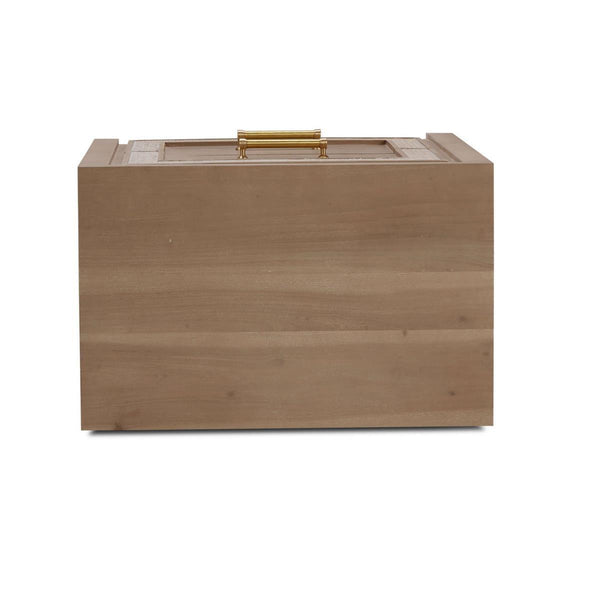 Belgravia Bedside Table with Rattan Detailing and Solid Hardwood Construction-Blue Hand Home