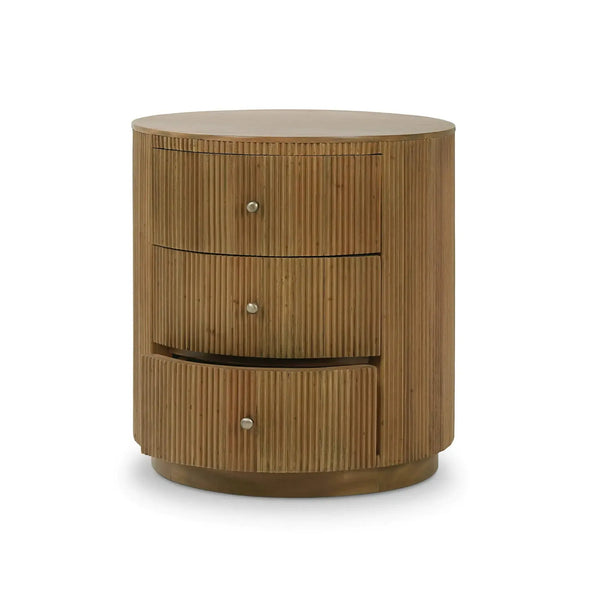 Bramble Bilbao End Table In Antique French Oak-Bramble-Blue Hand Home