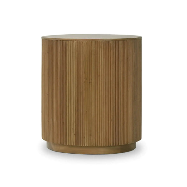 Bramble Bilbao End Table In Antique French Oak-Bramble-Blue Hand Home
