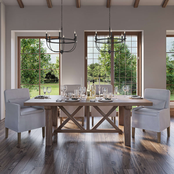 Bramble Bilboa Slipcovered Arm Dining Chair In Straw Wash W/ Arctic White Performance Fabric-Bramble-Blue Hand Home