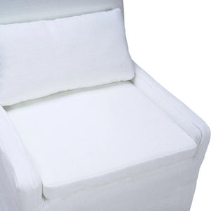 Bramble Bilboa Slipcovered Side Dining Chair In Straw Wash W/ Arctic White Performance Fabric-Bramble-Blue Hand Home