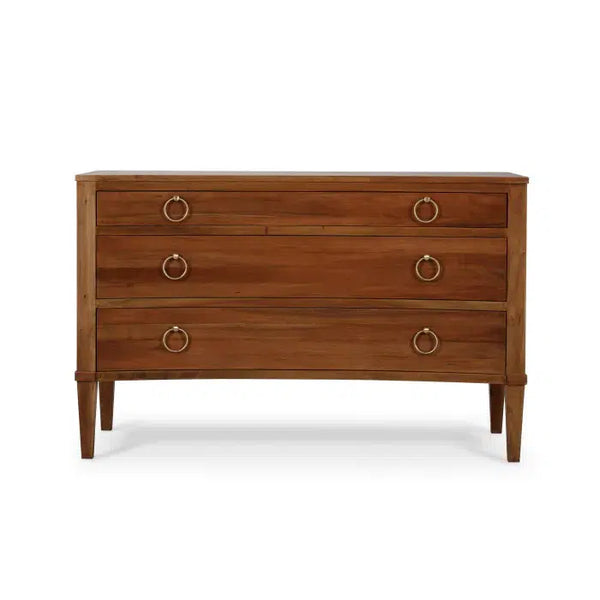 Bramble Bow 3 Drawer Chest In Antique French Oak-Bramble-Blue Hand Home