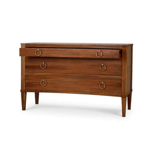 Bramble Bow 3 Drawer Chest In Antique French Oak-Bramble-Blue Hand Home