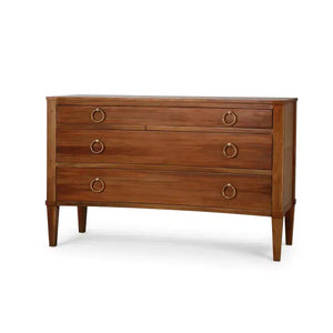 Bramble Bow 3 Drawer Chest In Antique French Oak-Bramble-Blue Hand Home