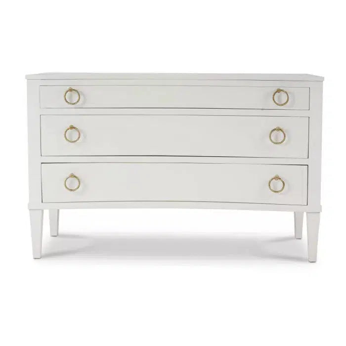 Bramble Bow 3 Drawer Chest in Architectural White-Bramble-Blue Hand Home