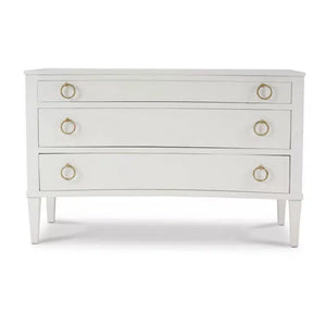 Bramble Bow 3 Drawer Chest in Architectural White-Bramble-Blue Hand Home