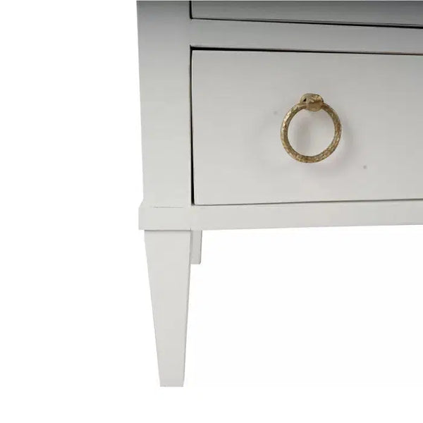 Bramble Bow 3 Drawer Chest in Architectural White-Bramble-Blue Hand Home