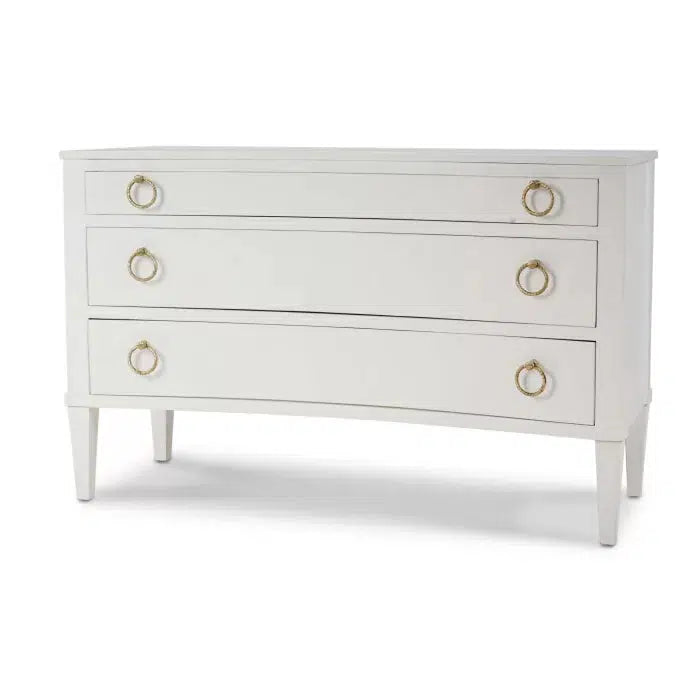 Bramble Bow 3 Drawer Chest in Architectural White-Bramble-Blue Hand Home