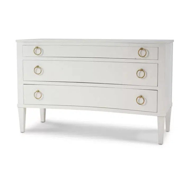 Bramble Bow 3 Drawer Chest in Architectural White-Bramble-Blue Hand Home