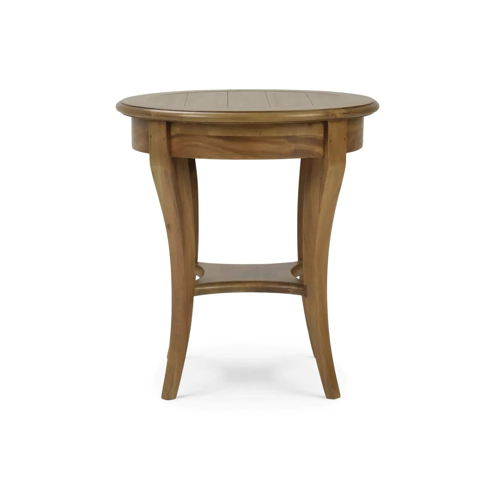 Bramble Bradley Round Side Table In Antique French Oak-Bramble-Blue Hand Home
