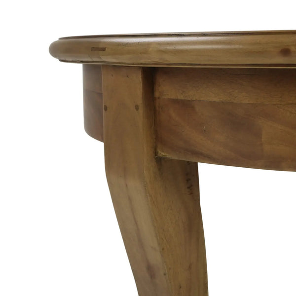 Bramble Bradley Round Side Table In Antique French Oak-Bramble-Blue Hand Home