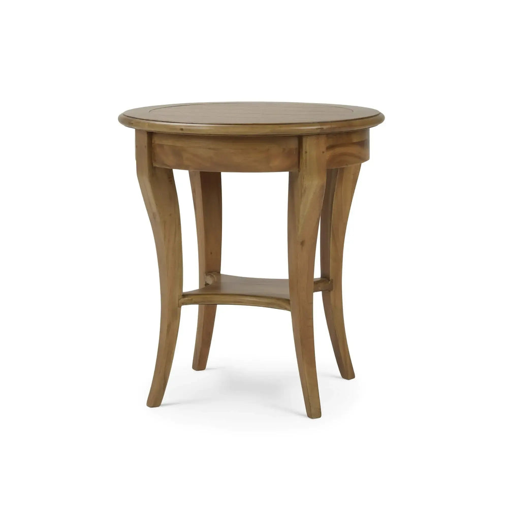 Bramble Bradley Round Side Table In Antique French Oak-Bramble-Blue Hand Home