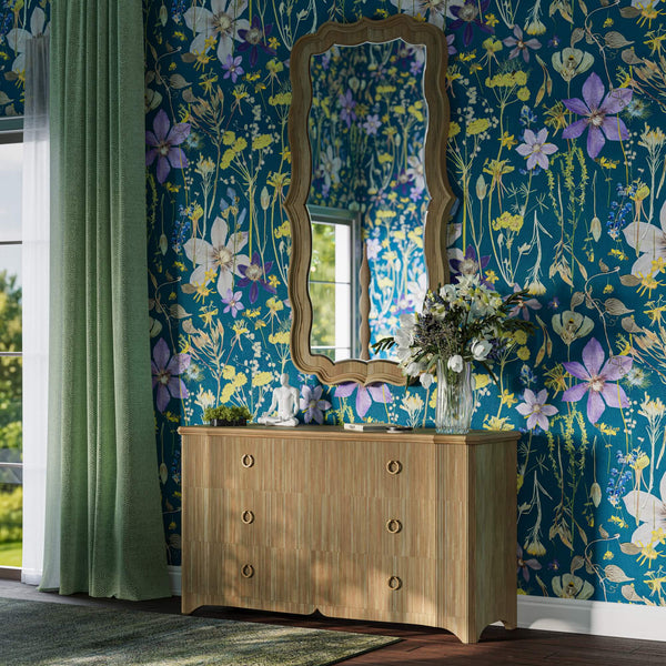 Bramble Brighton 6 Drawer Dresser In Fruitwood-Bramble-Blue Hand Home