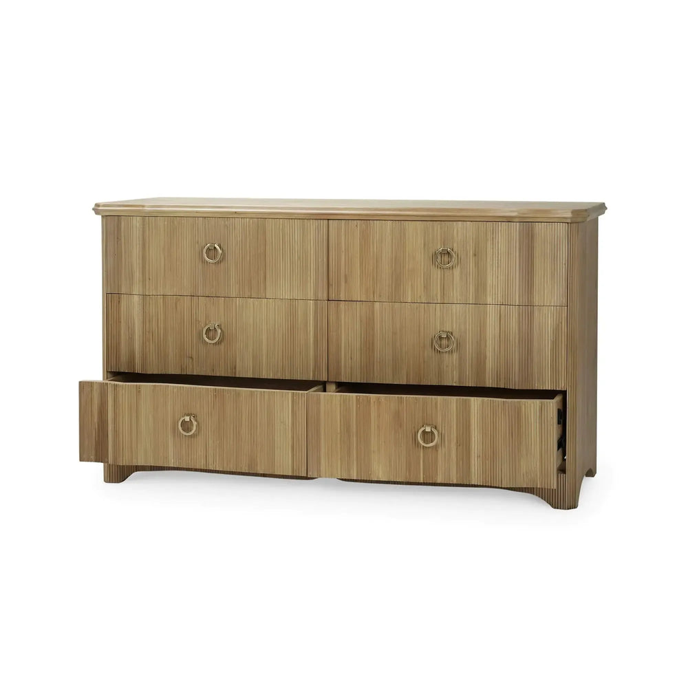 Bramble Brighton 6 Drawer Dresser In Fruitwood-Bramble-Blue Hand Home