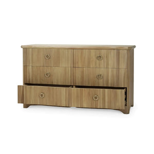 Bramble Brighton 6 Drawer Dresser In Fruitwood-Bramble-Blue Hand Home