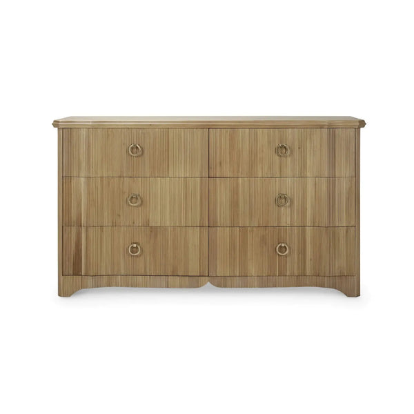Bramble Brighton 6 Drawer Dresser In Fruitwood-Bramble-Blue Hand Home
