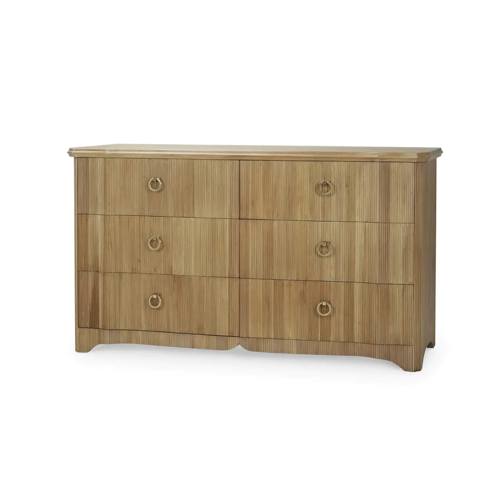 Bramble Brighton 6 Drawer Dresser In Fruitwood-Bramble-Blue Hand Home