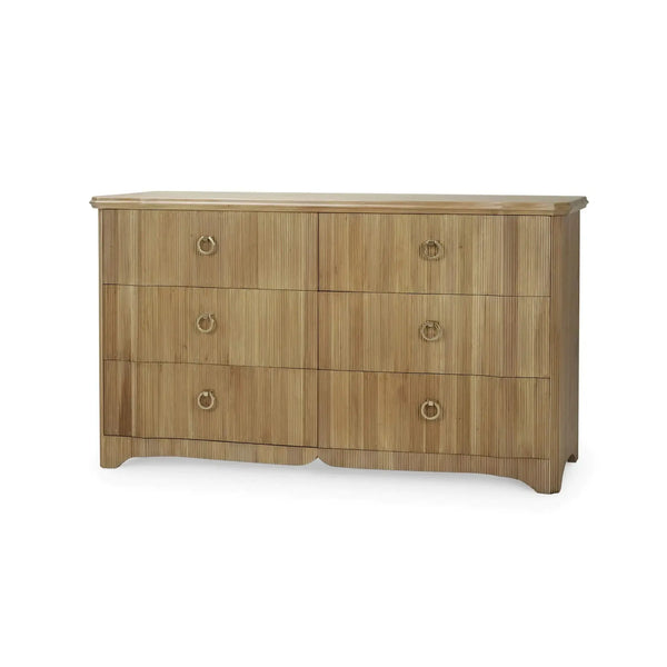 Bramble Brighton 6 Drawer Dresser In Fruitwood-Bramble-Blue Hand Home