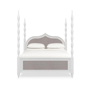 Brighton Upholstered Back Bed Queen (* comes w/ 2 poster options)-Blue Hand Home