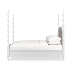 Brighton Upholstered Back Bed Queen (* comes w/ 2 poster options)-Blue Hand Home