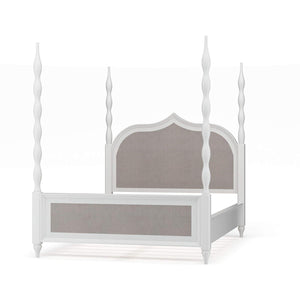 Brighton Upholstered Back Bed Queen (* comes w/ 2 poster options)-Blue Hand Home