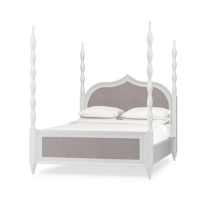 Brighton Upholstered Back Bed Queen (* comes w/ 2 poster options)-Blue Hand Home