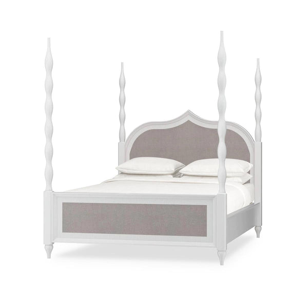 Brighton Upholstered Back Bed Queen (* comes w/ 2 poster options)-Blue Hand Home