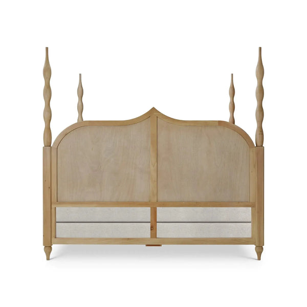 Bramble Brighton Wooden Back Bed King In Fruitwood-Bramble-Blue Hand Home