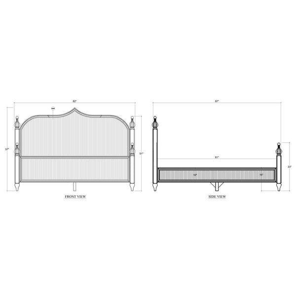 Brighton Wooden Back Bed King (* comes w/ 2 poster options)-Blue Hand Home