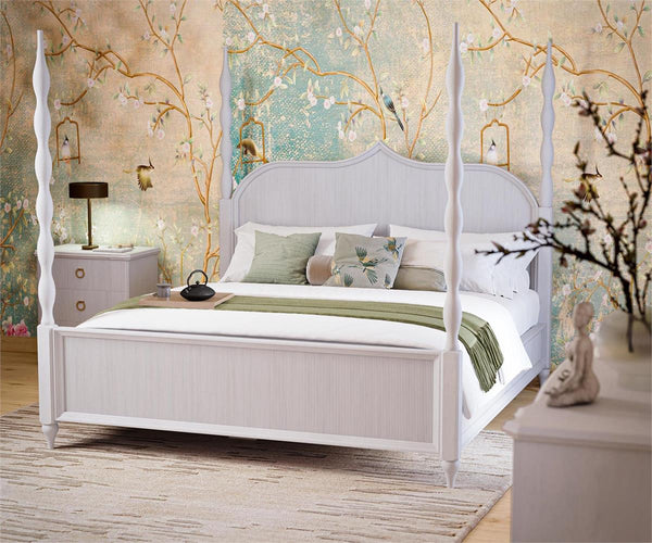 Brighton Wooden Back Bed Queen (* comes w/ 2 poster options)-Blue Hand Home