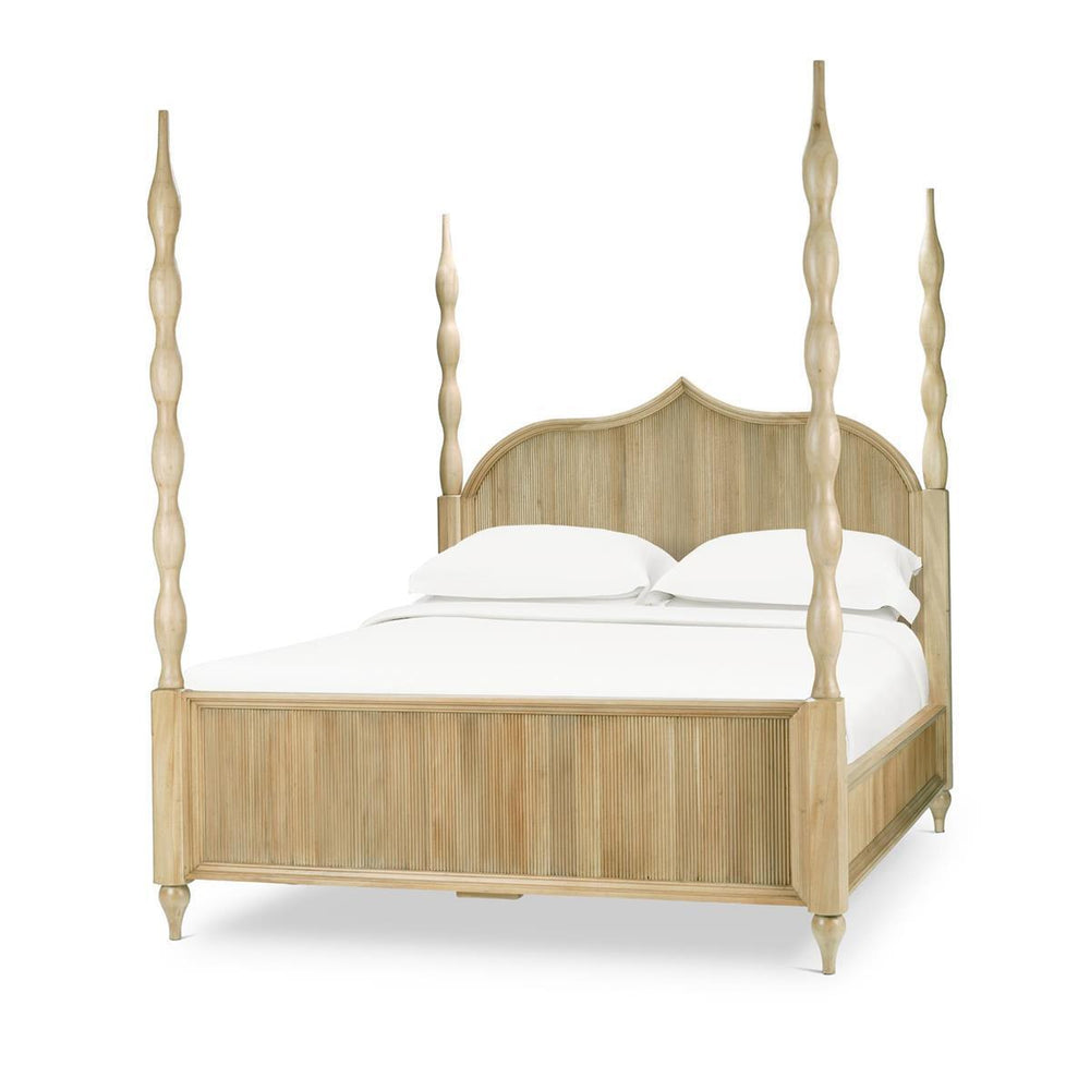 Brighton Wooden Back Bed Queen (* comes w/ 2 poster options)-Blue Hand Home