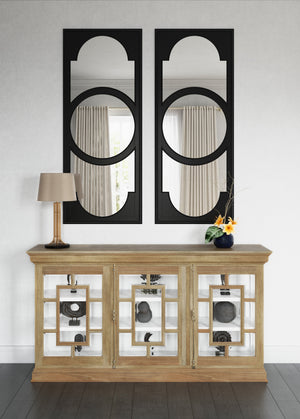 Bramble Bruges 3 Door Credenza In Fruitwood W/ True White Interior-Bramble-Blue Hand Home