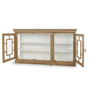 Bramble Bruges 3 Door Credenza In Fruitwood W/ True White Interior-Bramble-Blue Hand Home