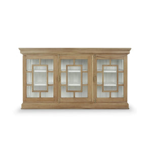 Bramble Bruges 3 Door Credenza In Fruitwood W/ True White Interior-Bramble-Blue Hand Home