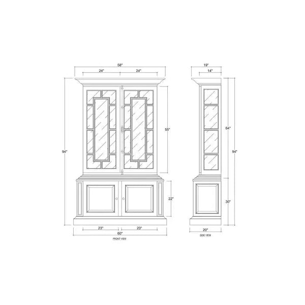 Bramble Bruges Display Cabinet In True White-Bramble-Blue Hand Home