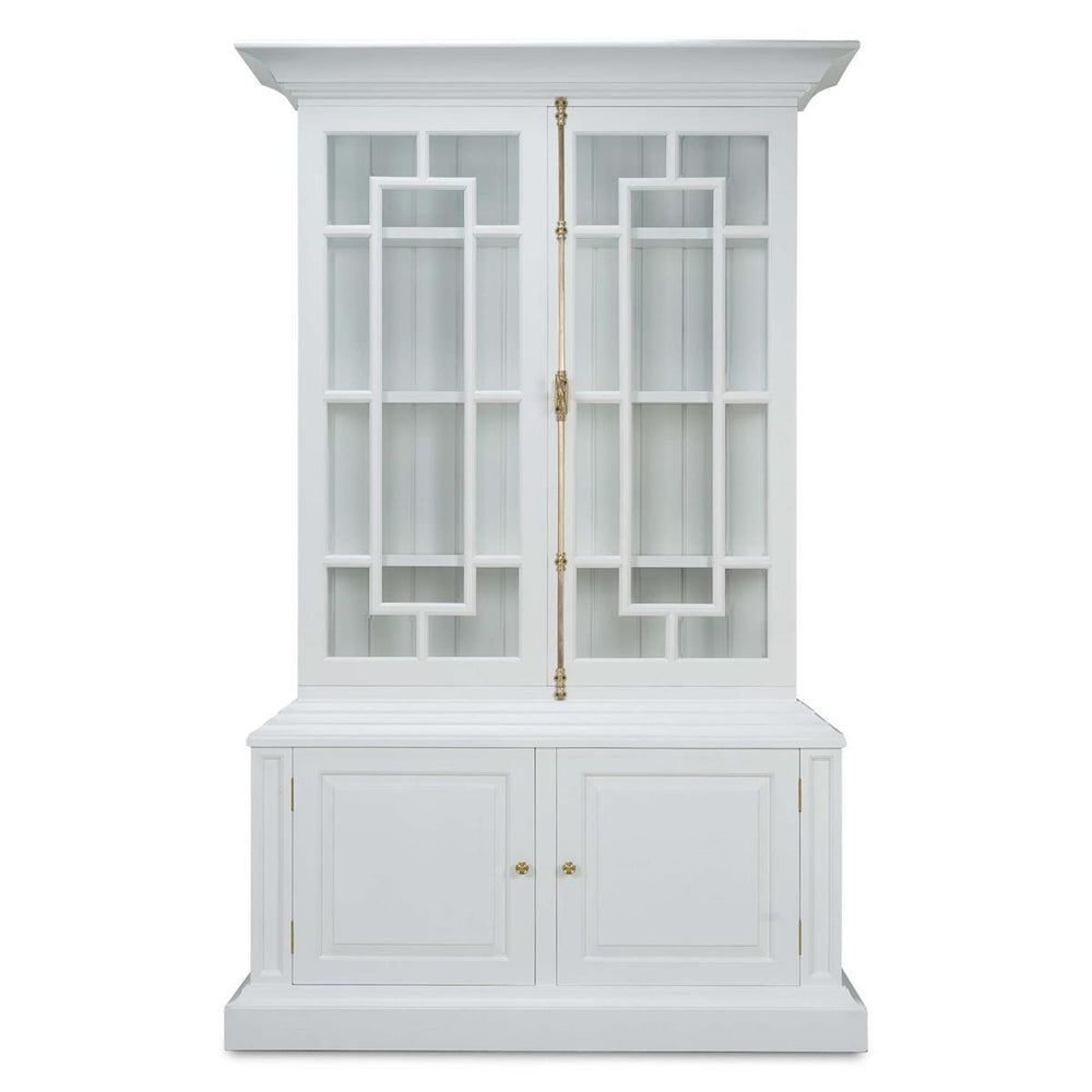 Bruges Solid Hardwood Display Cabinet with Handcrafted Details-Blue Hand Home