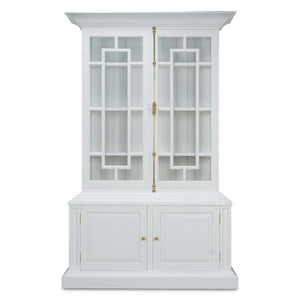 Bruges Solid Hardwood Display Cabinet with Handcrafted Details-Blue Hand Home
