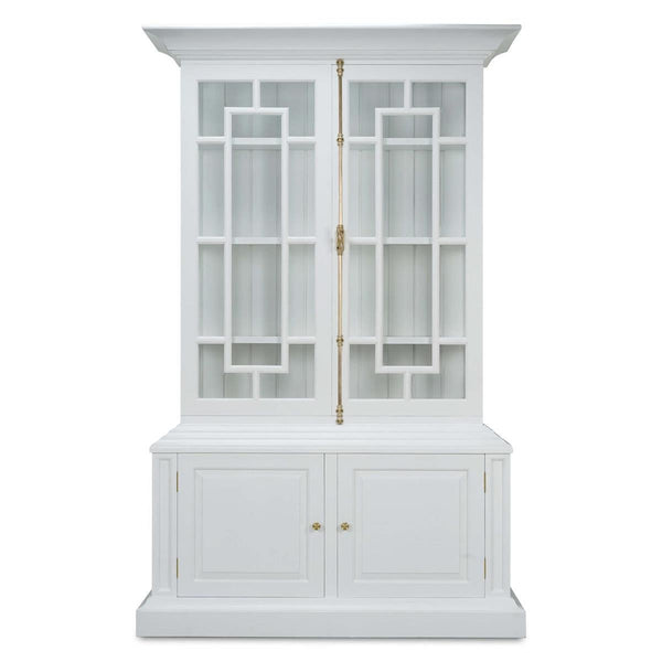 Bruges Solid Hardwood Display Cabinet with Handcrafted Details-Blue Hand Home