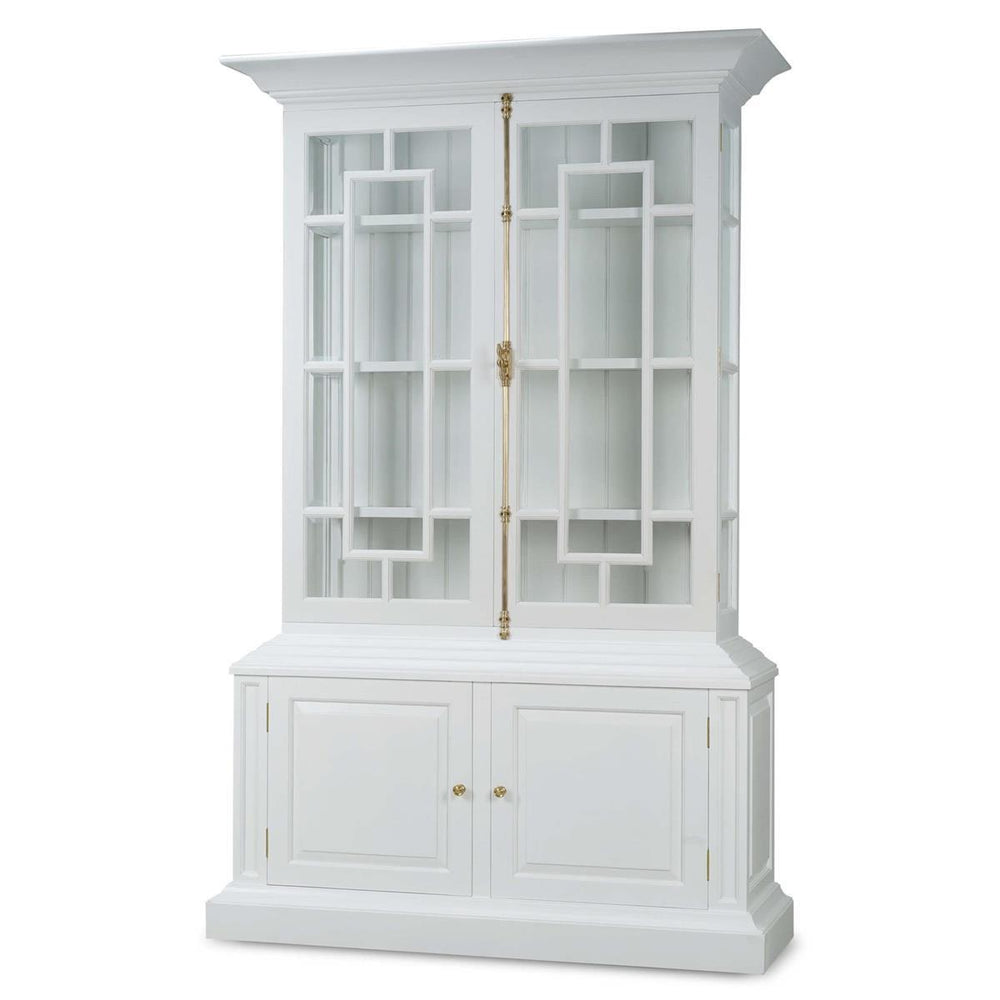 Bruges Solid Hardwood Display Cabinet with Handcrafted Details-Blue Hand Home