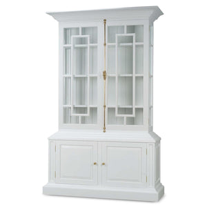 Bruges Solid Hardwood Display Cabinet with Handcrafted Details-Blue Hand Home