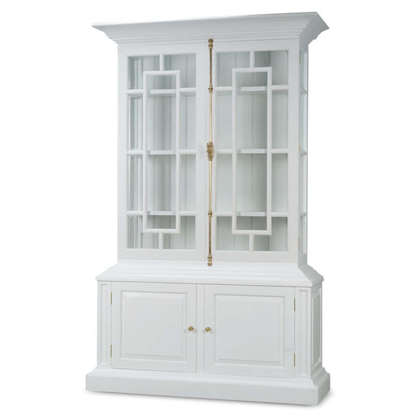 Bruges Solid Hardwood Display Cabinet with Handcrafted Details-Blue Hand Home