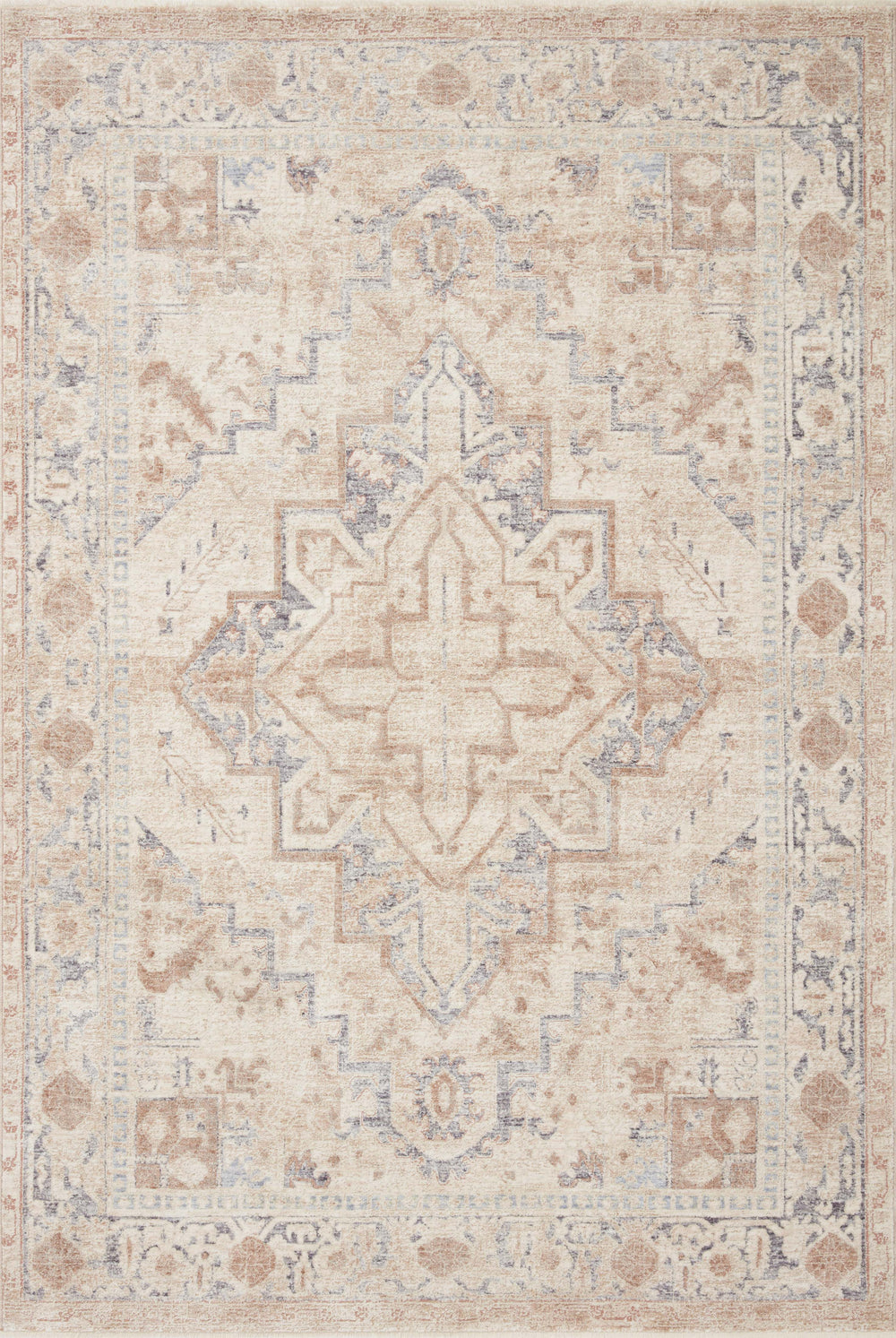 Magnolia Home by Joanna Gaines x Loloi Carlisle Rug - Beige / Slate-Blue Hand Home