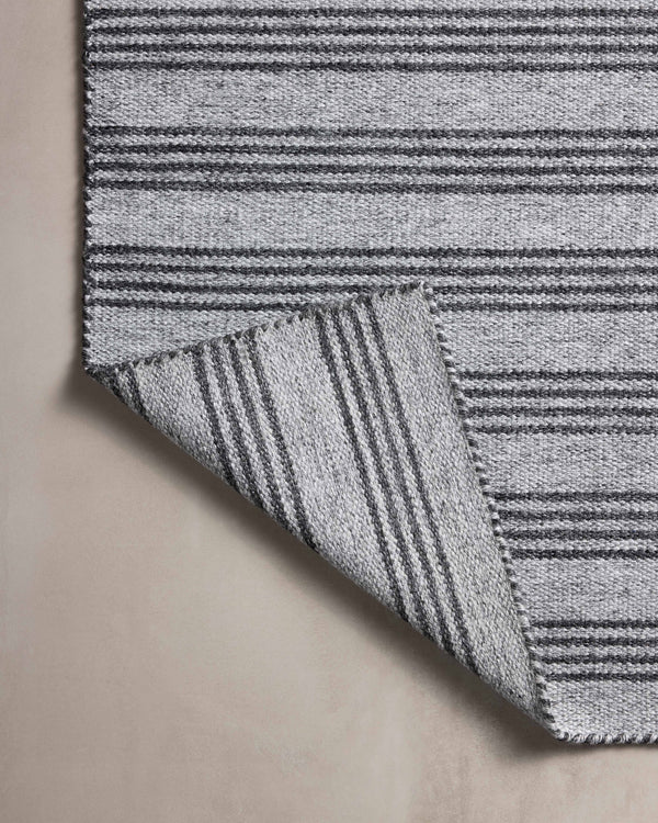 Magnolia Home by Joanna Gaines x Loloi Charlie Rug - Dove / Charcoal-Blue Hand Home