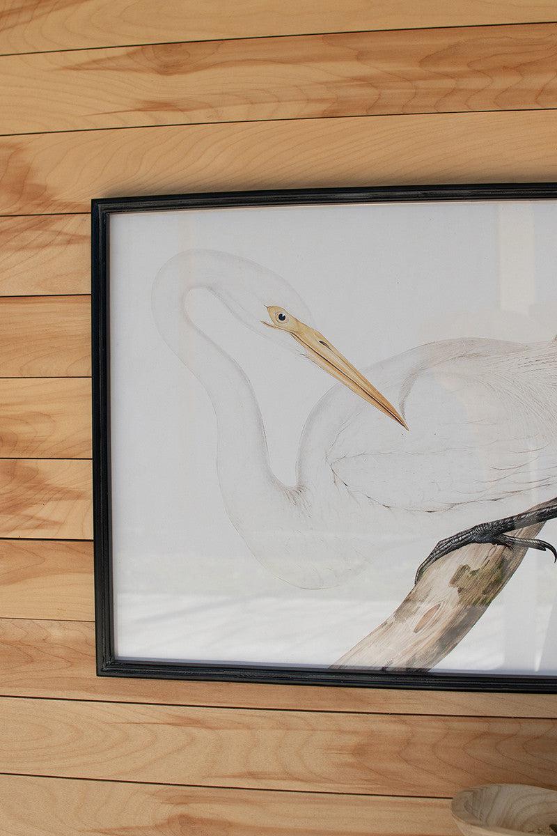 Framed Heron Prints Under Glass-Blue Hand Home