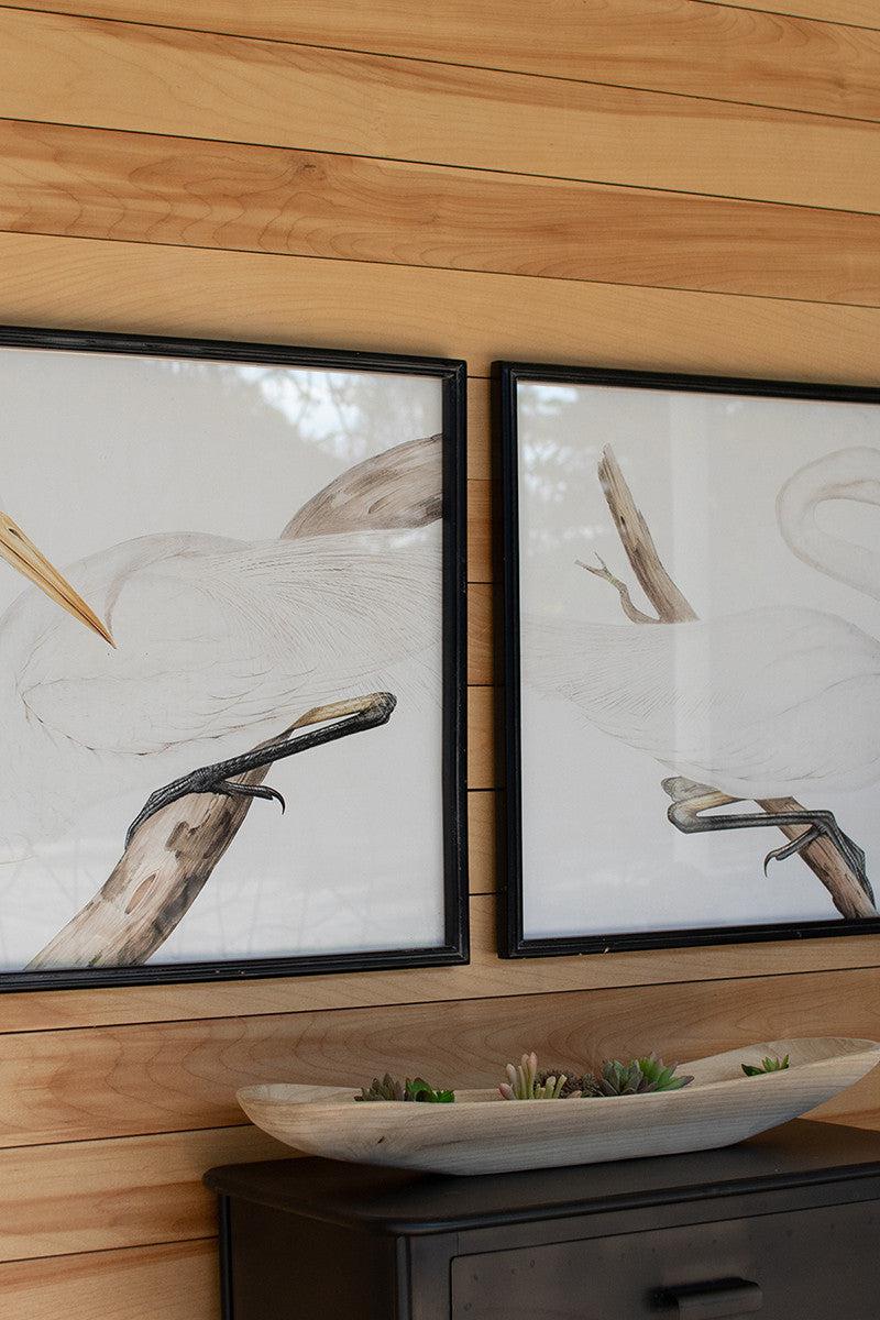 Framed Heron Prints Under Glass-Blue Hand Home