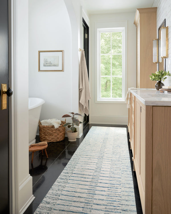 Chris Loves Julia x Loloi Chris Rugs - Ivory / Denim-Blue Hand Home