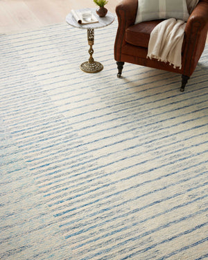 Chris Loves Julia x Loloi Chris Rugs - Ivory / Denim-Blue Hand Home