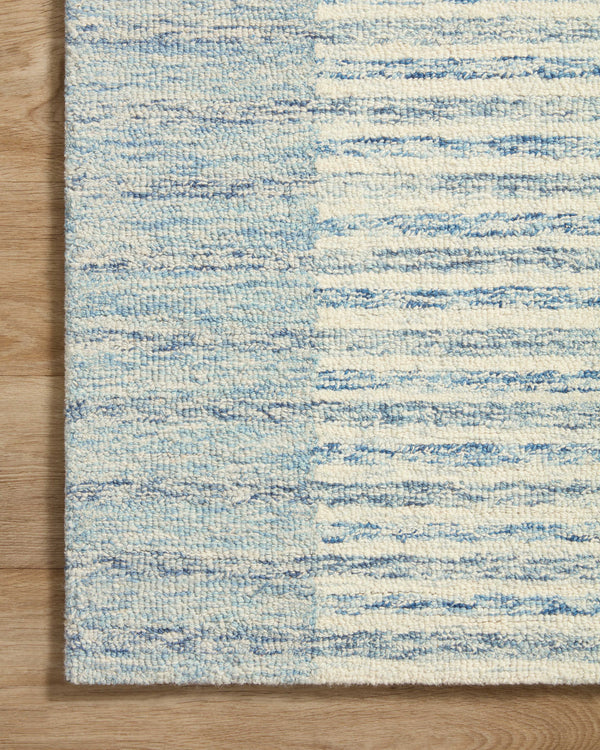 Chris Loves Julia x Loloi Chris Rugs - Ivory / Denim-Blue Hand Home