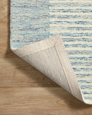 Chris Loves Julia x Loloi Chris Rugs - Ivory / Denim-Blue Hand Home
